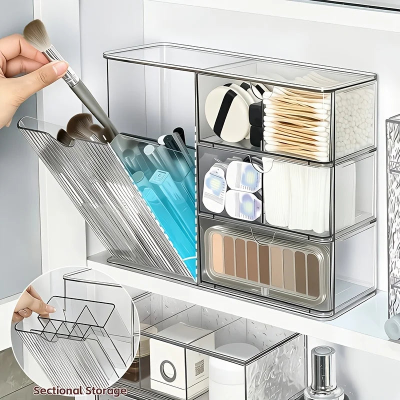 Clear Acrylic Makeup Organizer Storage Box With Drawers For Bathroom Vanity Countertop Desk Cosmetic Display Produce Clothes Oasis Select