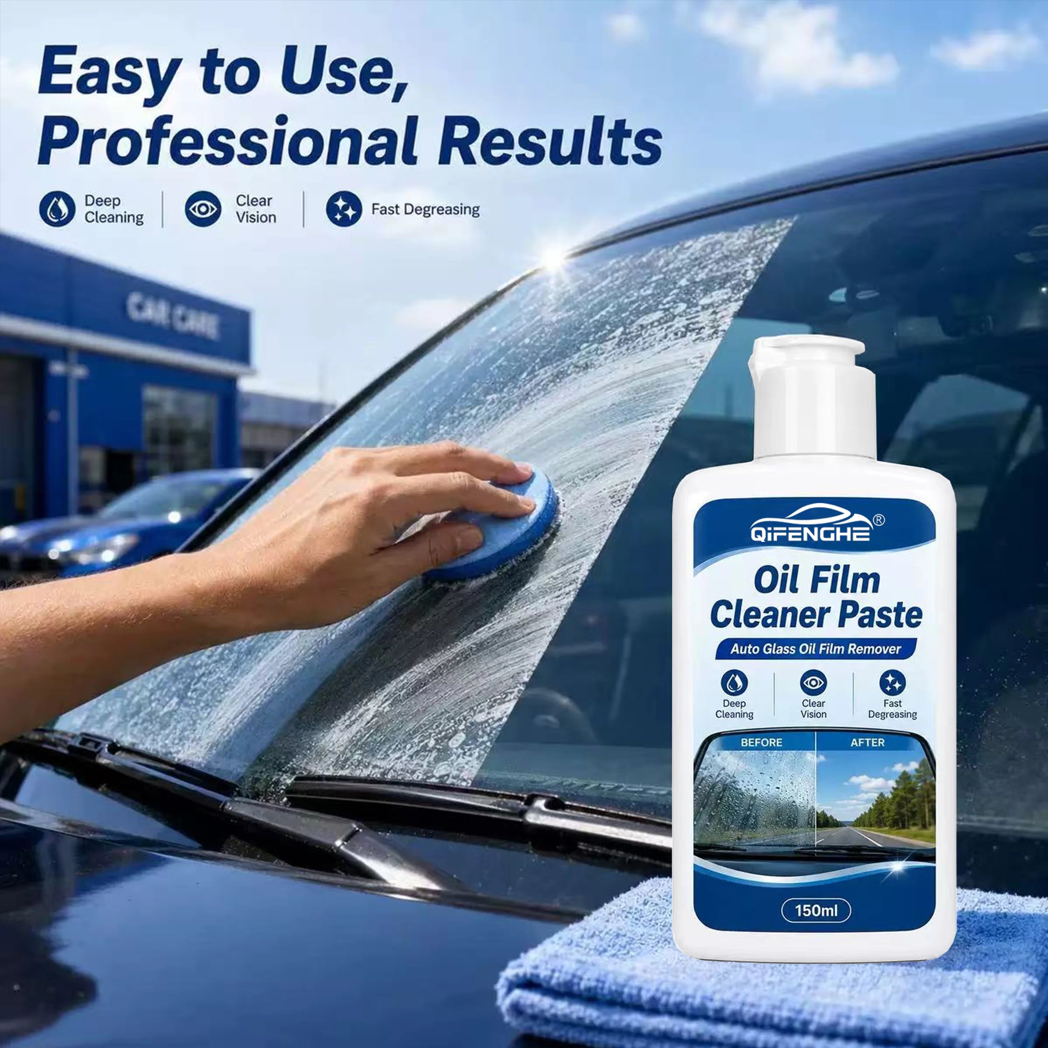 Car Glass Oil Film Cleaner Paste 150ml | Windshield Degreaser