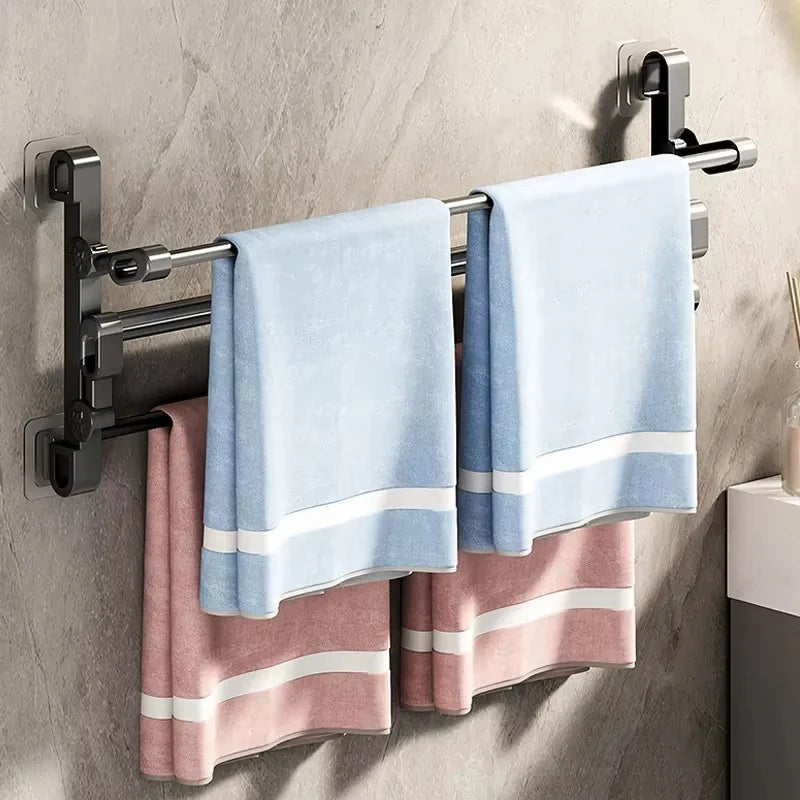Multifunctional Wall-mounted Shoe Rack Convenient Wall-mounted Design Stainless Steel Foldable Towel Rack Oasis Select