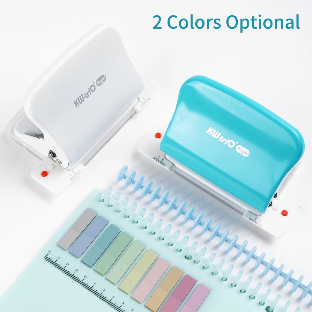 10-Hole Paper Punch Handheld Metal Puncher Support Multiple 20/26/30 Hole Punching 10 Sheet Capacity for A4 A5 B5 Notebook Oasis Select