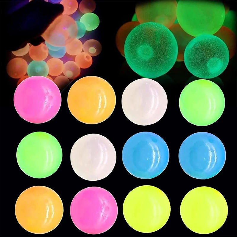 5/10Pcs Glow-in-the-Dark Sticky Ceiling Balls Fidget Toys Stress Relief Sensory Wall & Ceiling Decor Glows Balls Oasis Select
