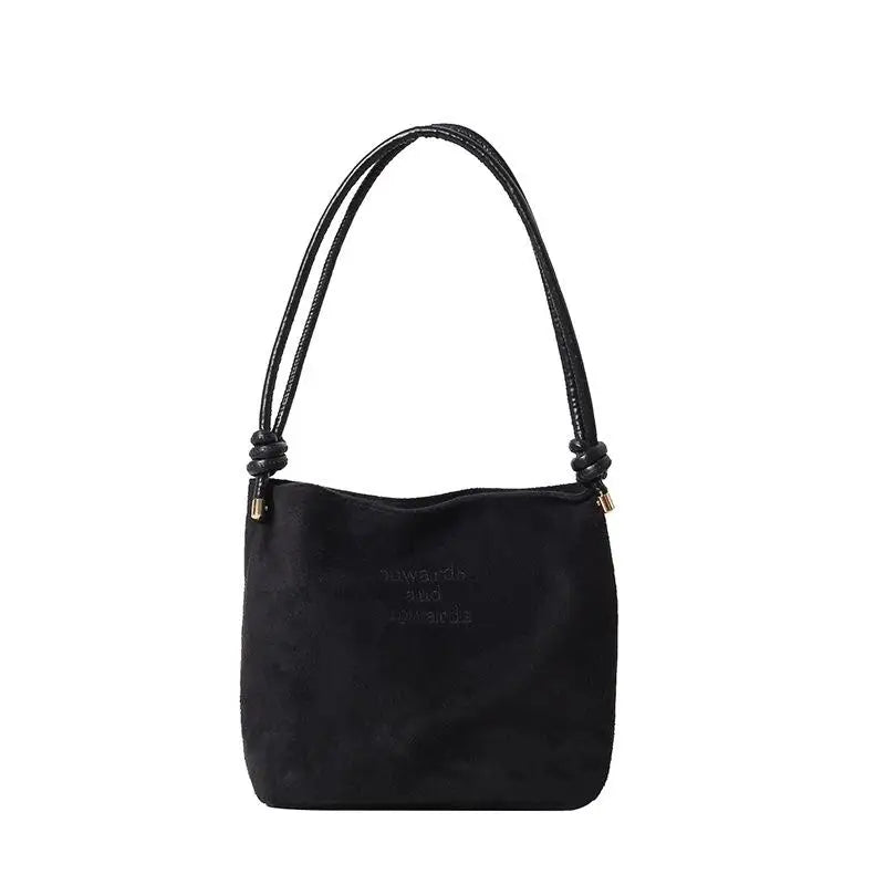 Women's Suede PU Tote Shoulder Bag | Large Capacity Letter Pattern