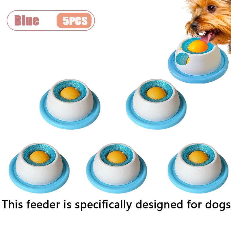 Interactive Pet Licking Mat for Cats and Dogs Non-Slip Slow Feeder Bowl with Raised Patterns Promotes Calmness and Oral Health Oasis Select Blue-5PCS