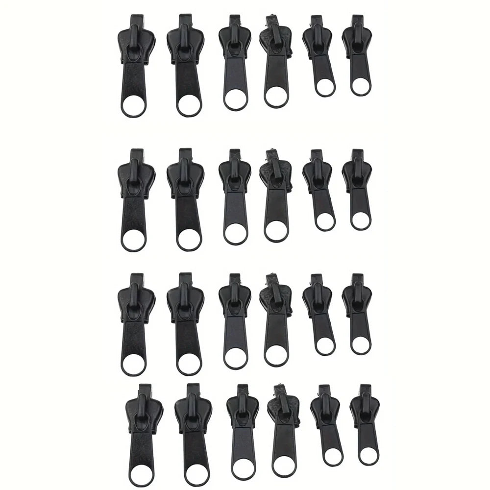 12/24/48pcs Quick Fix Zipper Slider Repair Tool, Reusable DIY Sewing Supplies for Clothes Bags Jackets Luggage Oasis Select 24pcs