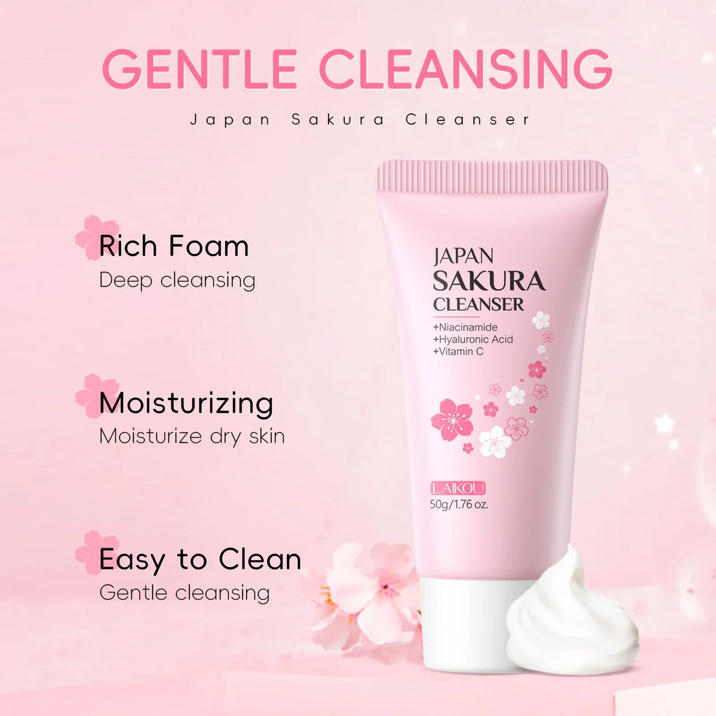 LAIKOU Facial Foaming Face Cleanser Facial Scrub Cleansing Acne Oil Control Blackhead Remover Shrink Pores Skin Care 50g Oasis Select
