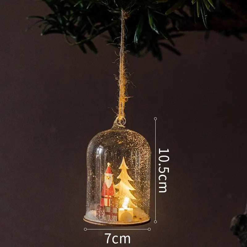 Luminous Lamp Hanging Decorations Christmas Ornaments Glass Lamp Balls Hanging Balls Santa Claus Reindeer Snowman Ornaments Oasis Select Santa Claus B