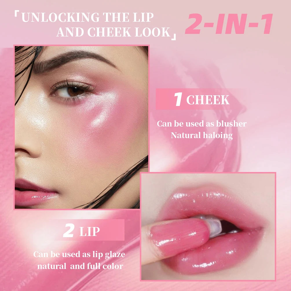 QIBEST 2-in-1 Color-Changing Lip & Cheek Balm | Black to Pink