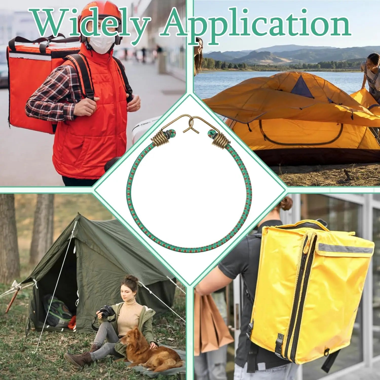 3/6/12 PCS Latex Bungee Cords with Steel Hooks Stretchy Elastic Straps for Tarp Canopy Motorcycle Cargo Party Ornament Hanging Oasis Select