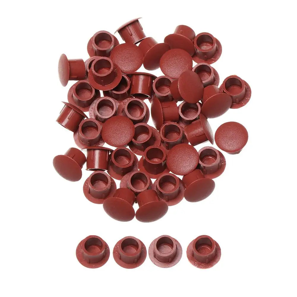 50Pcs Practical Exterior Hole Ornament Hardware Screw Decor Furniture Hole Covers Protective Cap Dust Plug Stopper Oasis Select 8mm-red brown
