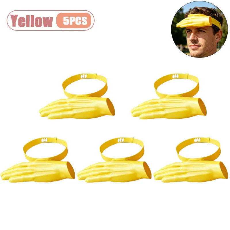 1-5PCS Funny Small Hand Size Sun Hat Novelty Mini Cap for Outdoor Beach Party UV Protection Summer Costume Accessory Oasis Select Yellow-5PCS