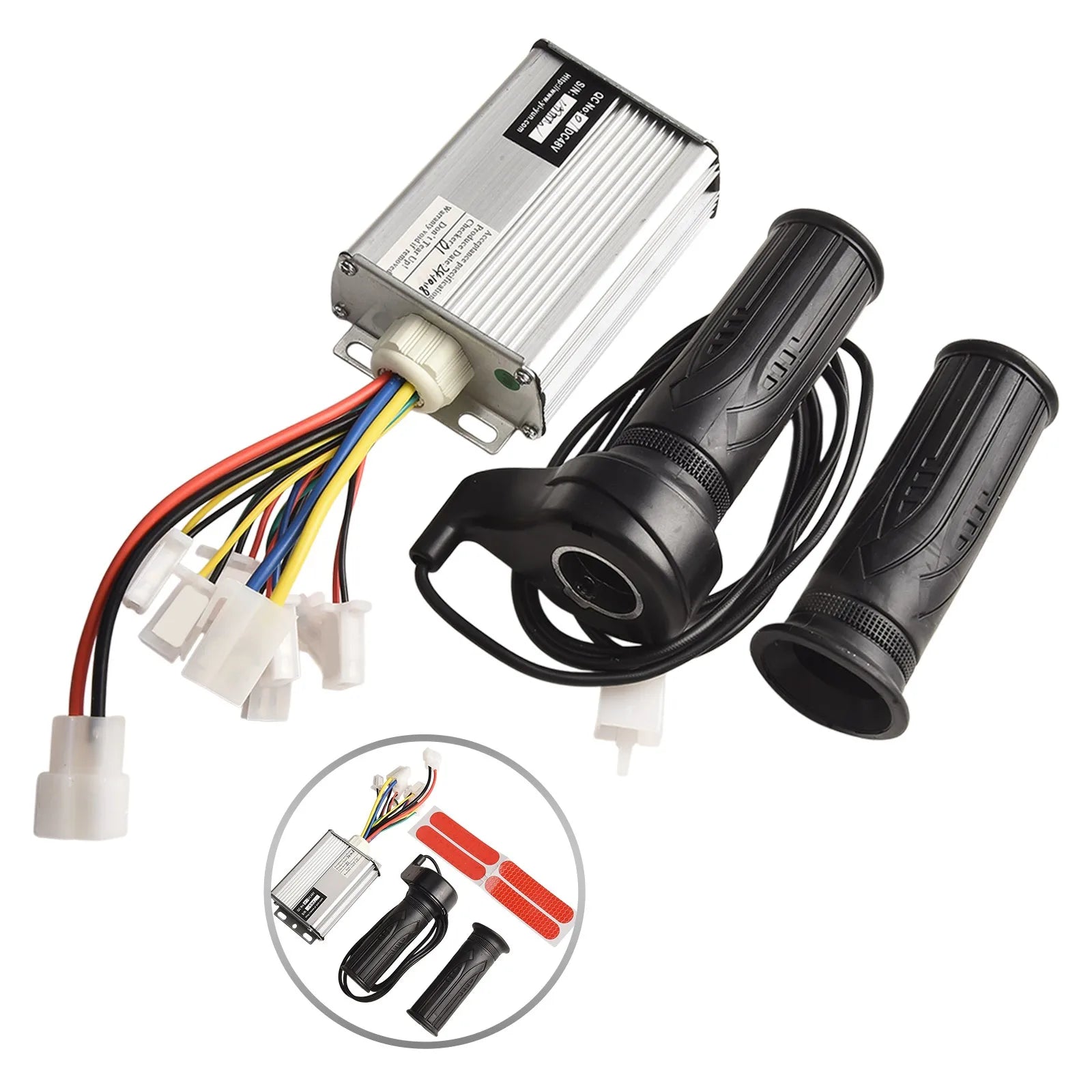 24-48V Brush Controller Throttle Grip Set Comfortable Grip Digit Display Easy Installation Heat Dissipation High Efficiency Oasis Select