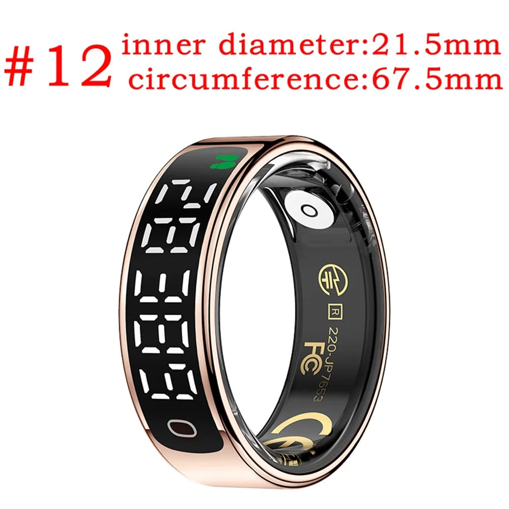 2026 Smart Ring With Display Screen Touch Screen Heart Rate Sleep Gesture Control Remote Photo Capture Sports Blue Tooth Ring Oasis Select RG 12