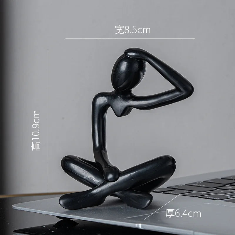 Abstract Figure Thinkers Plastic Crafts Cute Little Ornaments Room Decorations Oasis Select C black
