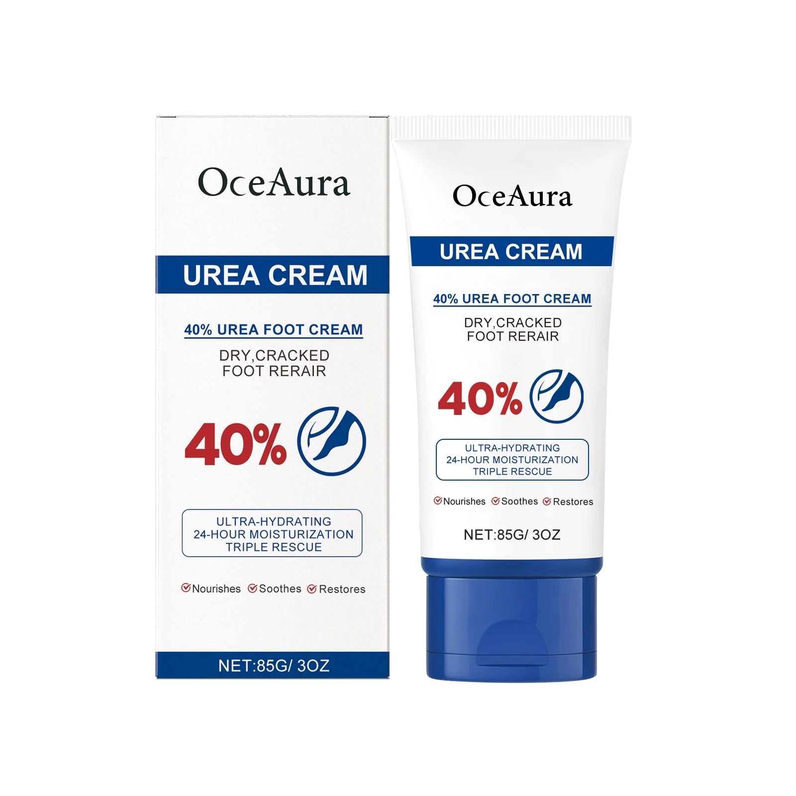 Urea Foot Cream Softening Dry Cracked Heels Exfoliating Improve Roughness Deep Moisturizing for Dry Cracked Hydrating Oasis Select 85g boxed