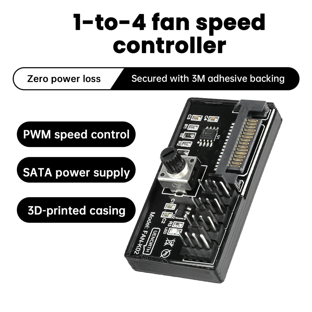 60W High Power Hub Controller For PC Four/Six Wire Fans PWM Speed Control Fan Speed Regulator Oasis Select