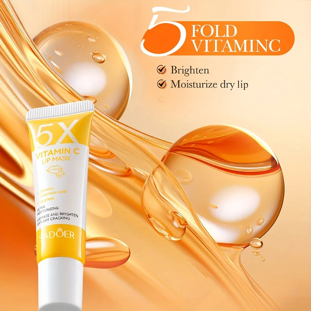 Vitamin C Lip Mask,Pink Tender Moisturizing Nourishing And Hydrating Lip Balm 10gx1pc Oasis Select