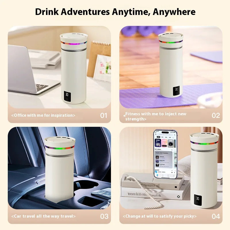 Automatic mixing electric temperature measurement, magnetic music Bluetooth portable coffee milk cup shaker cup tumbler Oasis Select