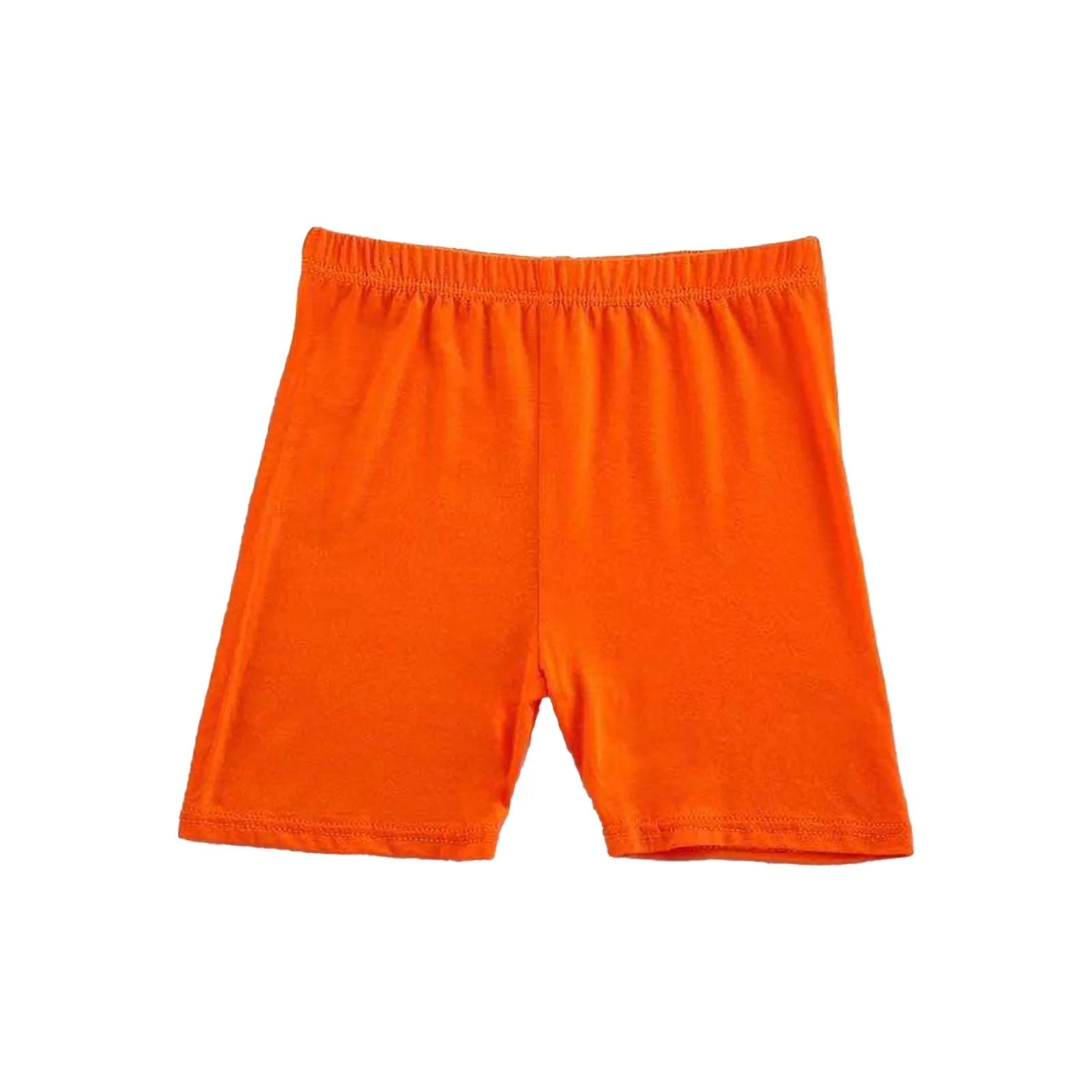 Girls Summer Safety Leggings Cycling Pants Children Anti-emptied Stretch Solid Color Mid-rise Yoga Dancing Shorts 1PC Oasis Select Orange 110