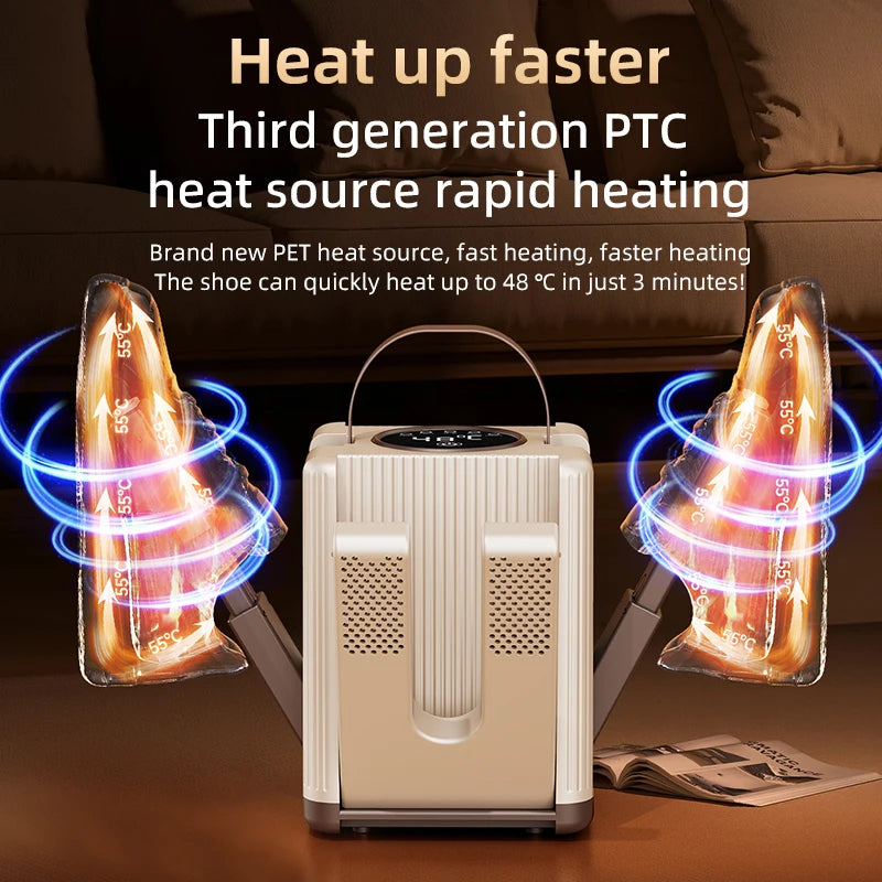 Electric Shoes Dryer 6 Arms Portable Foldable Telescopic Smart Heater Deodorizer Dehumidifier Shoe Drying Machine Foot Warmer Oasis Select
