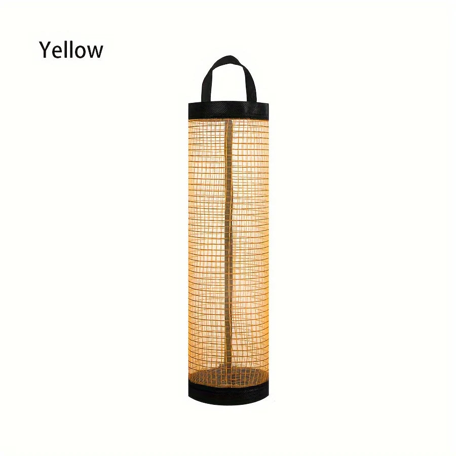 2pcs Wall-Mounted Kitchen Plastic Bag Holder, Foldable Mesh Hanging Dispenser, Reusable Garbage Bag Organizer Oasis Select 2pcs