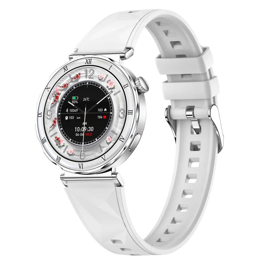 Women Smartwatch Information Push 1.19 Inch Amoled Screen Smart Watch Sleep Health Monitor Blue Tooth Call Sports Fitness Music Oasis Select SVWHS