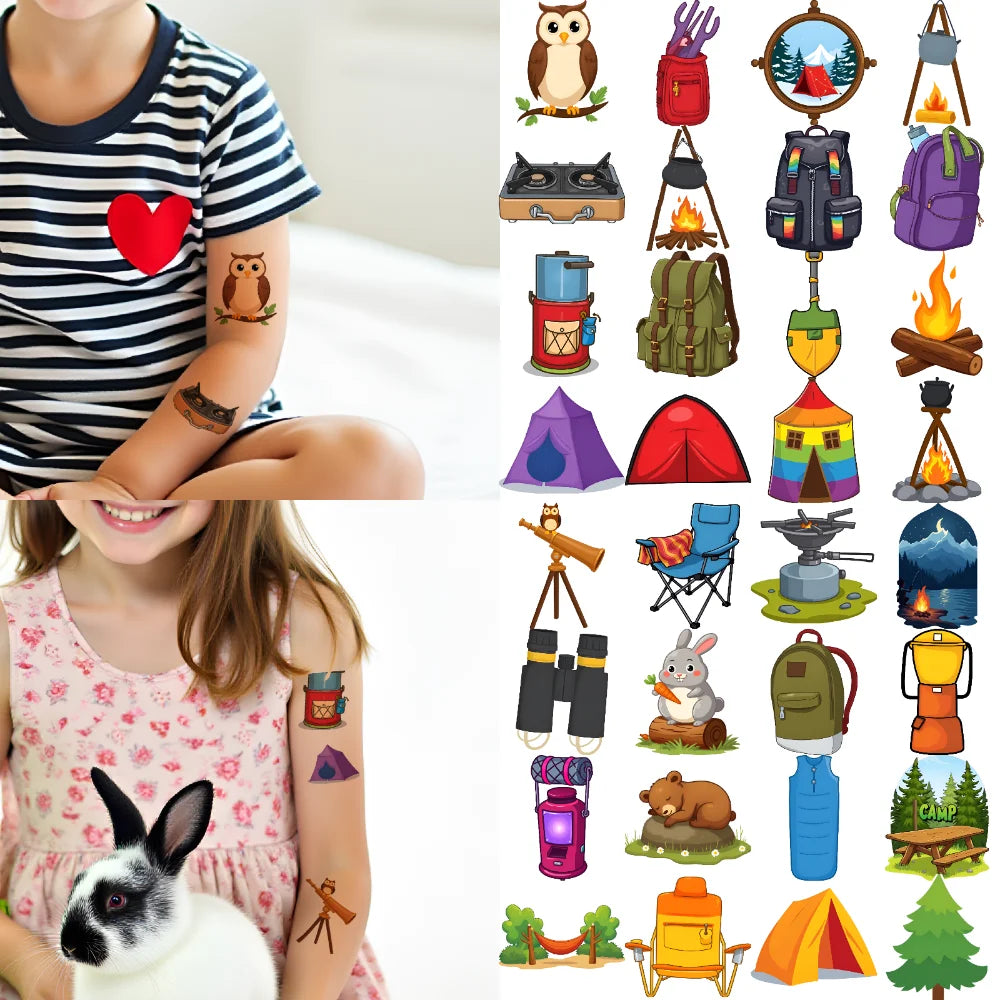 63pcs Waterproof Temporary Tattoo Stickers – Camping & Festivals