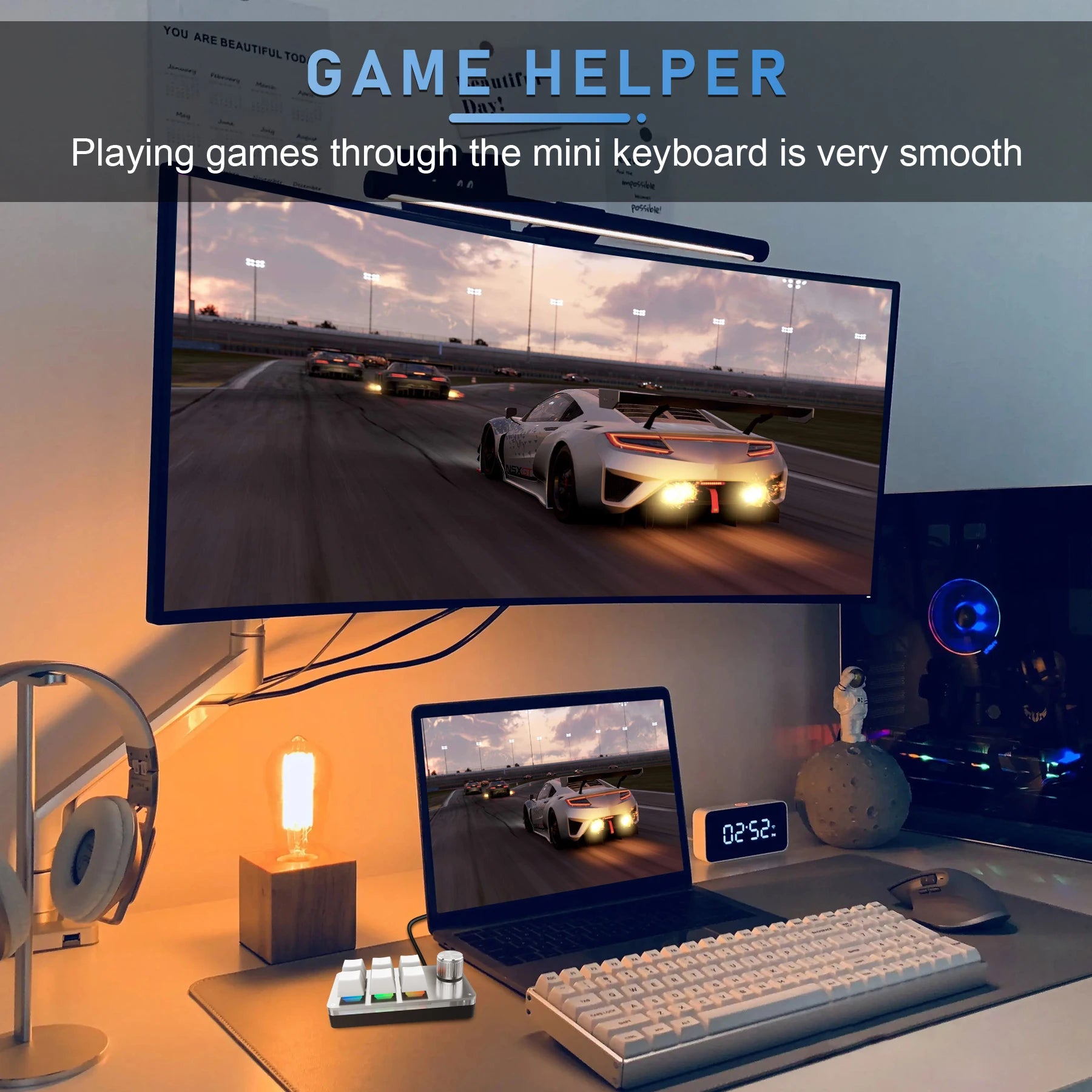 6 Keys 1 Knob RGB Programming Macro Gaming Knob Keypads Mini Custom Programming Keyboard USB Mechanical Keyboard for Photoshop Oasis Select