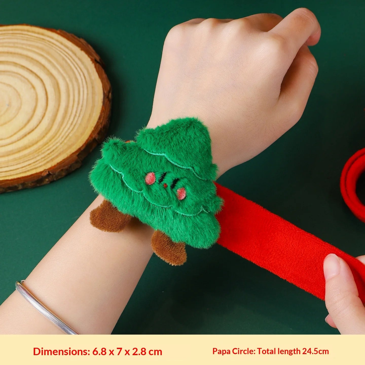 Christmas Decorations Plush Santa Claus Papa Ring Cartoon Cute Bracelet Toys Children's Gifts Oasis Select