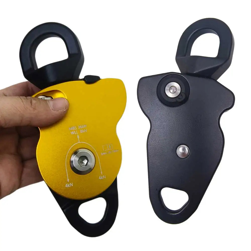8KN Rotating Pulley with Lockable One-Way Brake 360 Swivel Directional Pulley for Rock Climbing Caving Rescue High Altitude Work Oasis Select