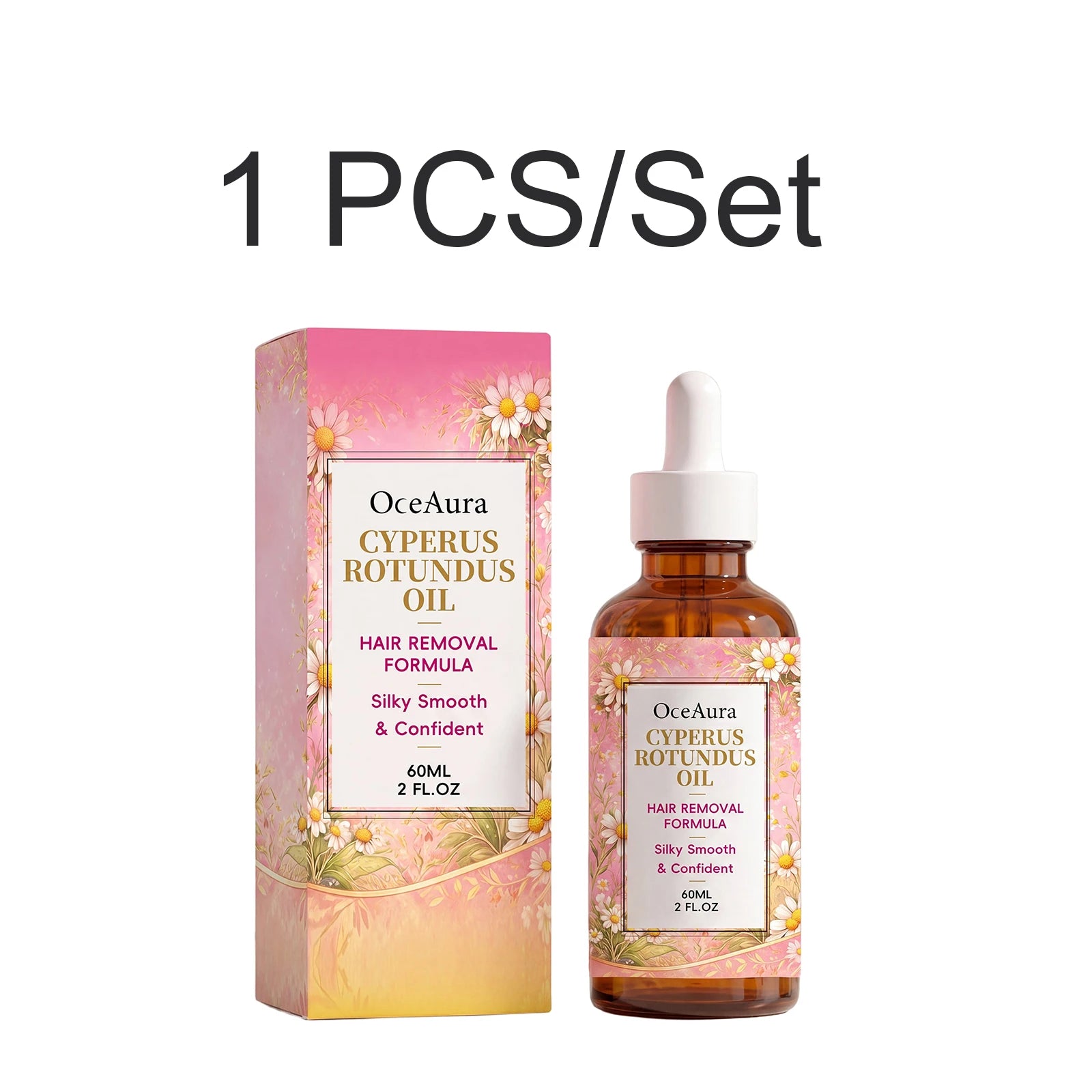 OceAura Cyperus Rotundus Oil Hair Removal Minimizing Oil After Shave Smoothing Hydrating Body Care Armpit Leg Arm 60ml Oasis Select 1 PCS
