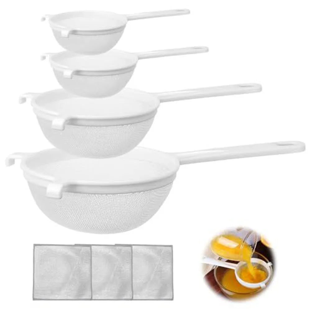 Kitchen Nut Milk Filter Handheld Plastic Sieve Tea Strainer Flour Sifter Filter Coffee Filter Colanders Kitchen Tools Oasis Select