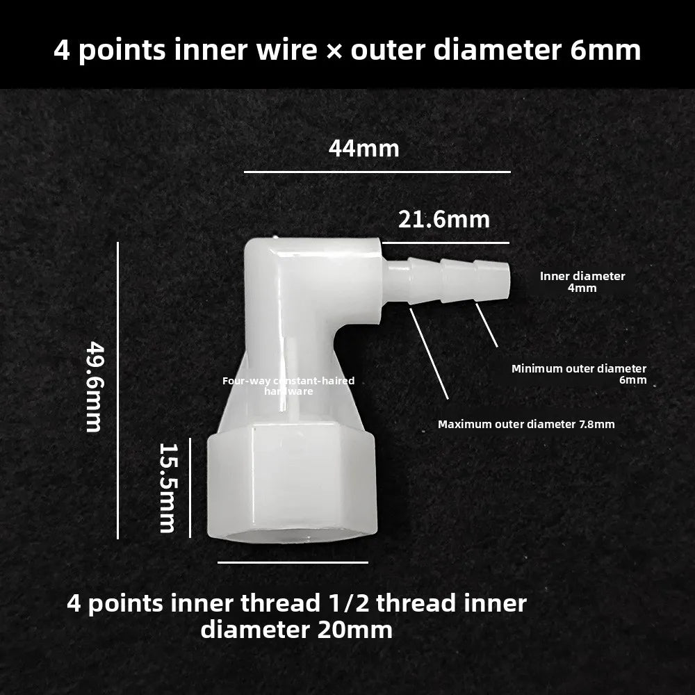 4~20mm PP Elbow Connectors Aquarium Tank Fittings Air Pump Aerator Pagoda Joint Garden Irrigation Medical Hose Joints Oasis Select 6mm 10 PCS