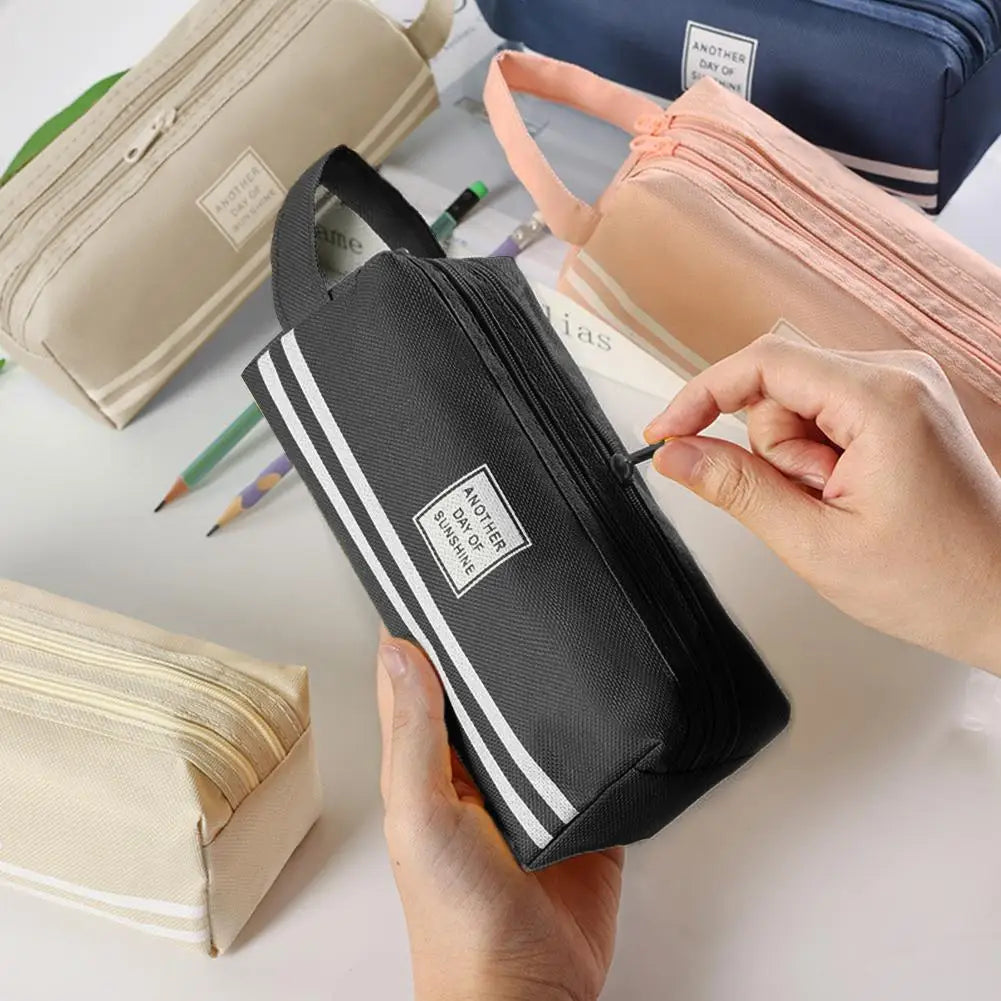 Large Capacity Double Layer Oxford Cloth Pencil Case Pencil Case Oasis Select