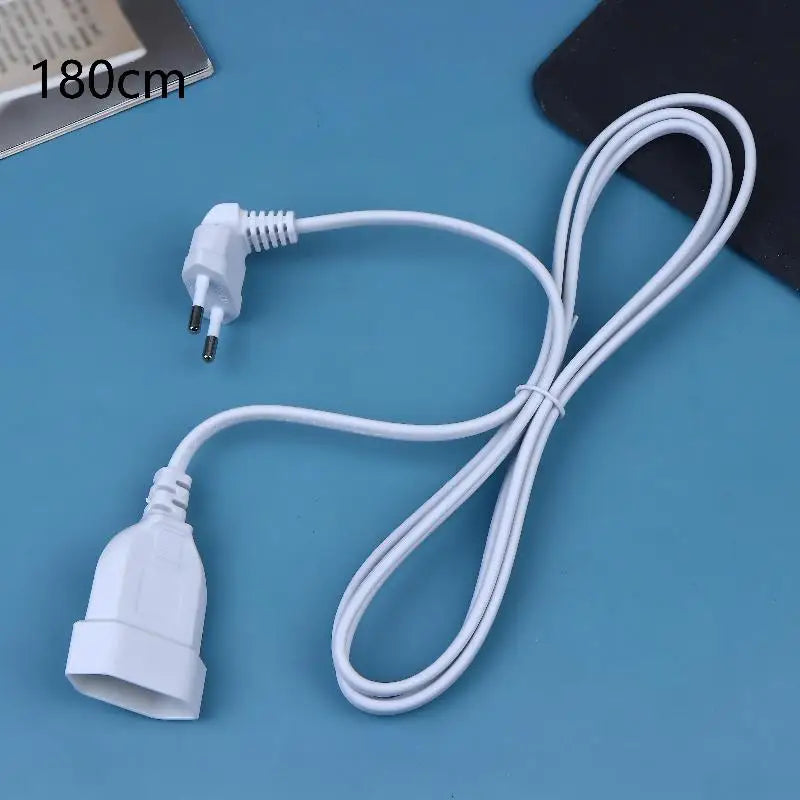 2-Prong EU Power Extension Cord; Male-Female Socket for PC & Table Lamp, 30/60/180/300CM Oasis Select A6
