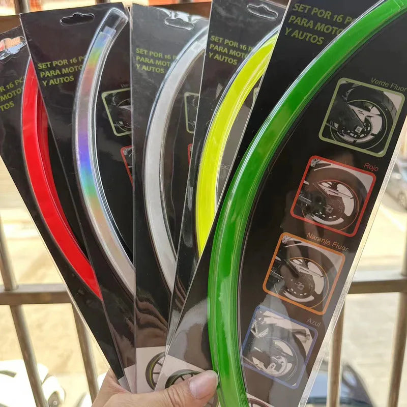 Motorcycle wheel hub sticker, off-road rider car, steel rim color strip sticker, wear-resistant and waterproof universal version Oasis Select