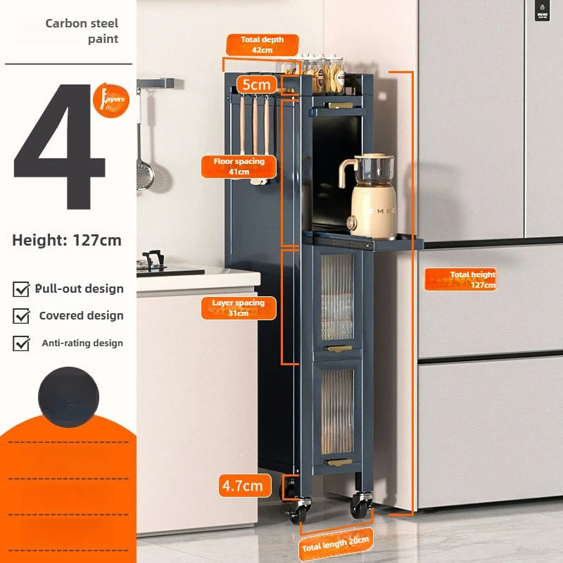 Drawable Kitchen Crevice Storage Cabinet Multi-layer Ultra Narrow