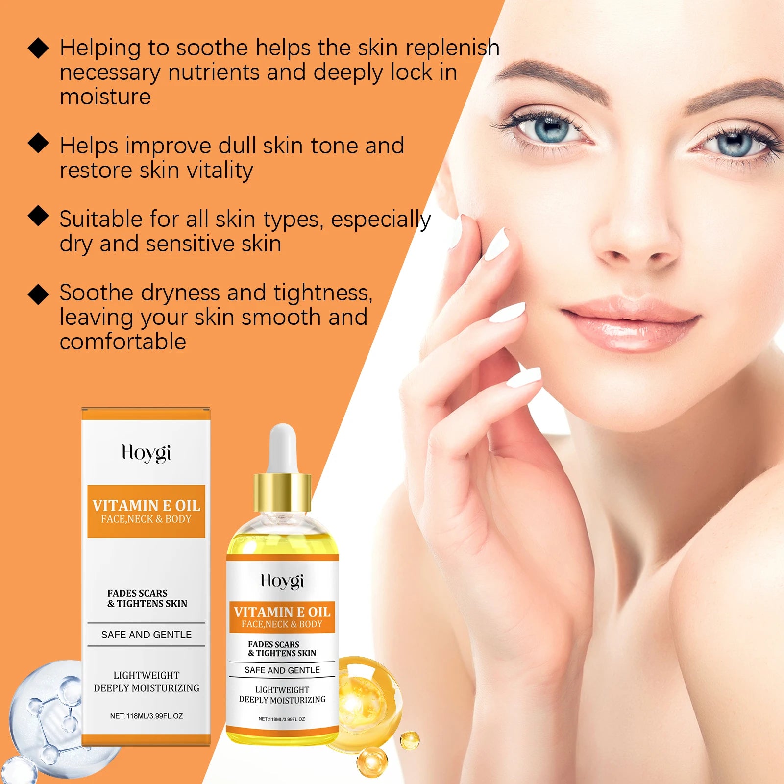 Hoygi Vitamin E & Hyaluronic Acid Moisturizing Body Oil 118ml Moisturizing Skin Oil Oasis Select