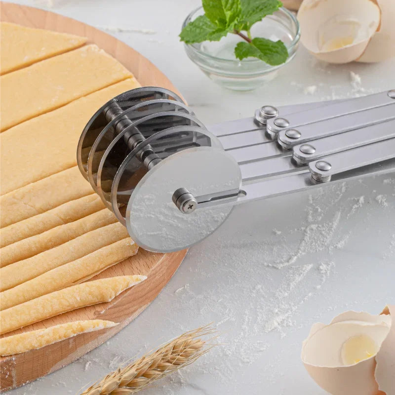 Cutter Dough Divider 3/5/7 Wheel Dough Knife Flexible Roller Blade Pizza Pastry Peeler Stainless Steel Baking Pan Tool Oasis Select