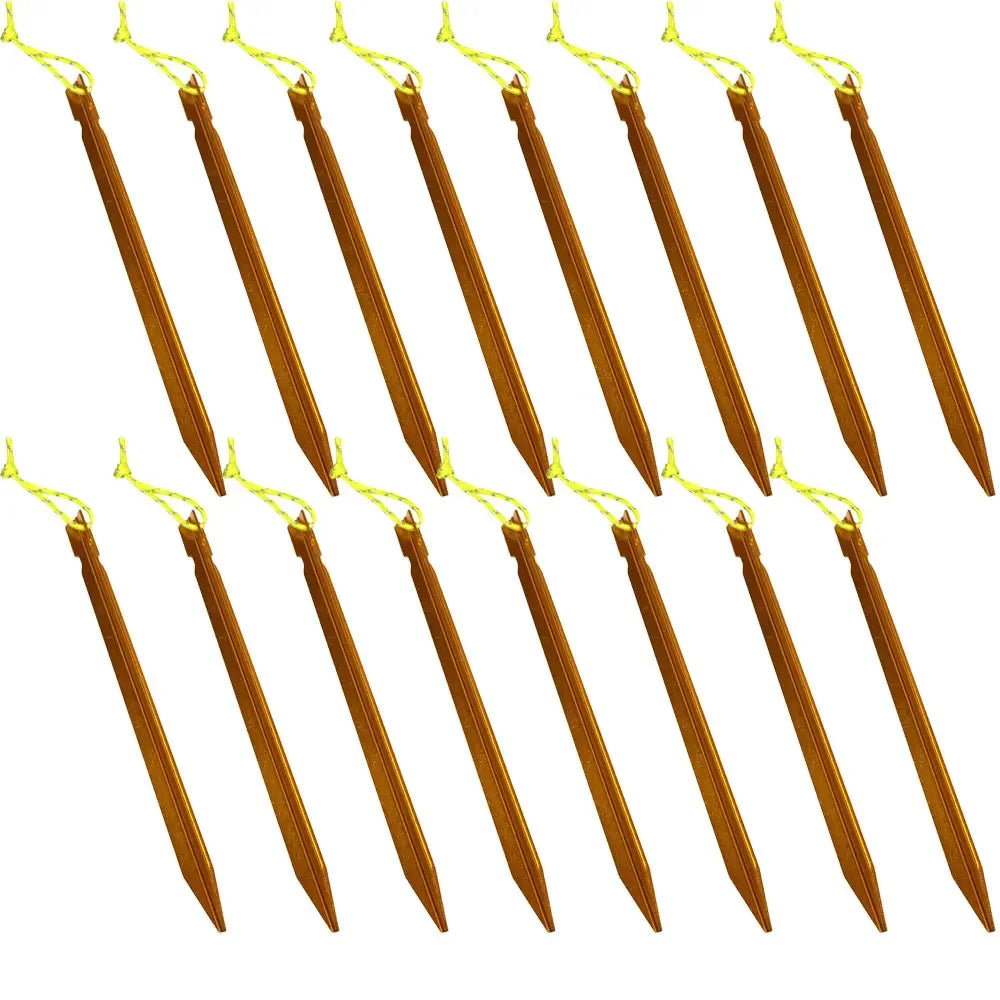 18cm Aluminument Tent Pegs Nails with Rope Stake Camping Hiking Equipment Outdoor Traveling Tent Sand Ground Accessories Oasis Select