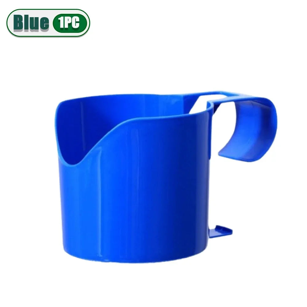 Heavy Duty Poolside Cup Holder No Drill Hanging Organizer with Strong Grip for Hot Tub Beach Patio Swimming Pool Accessories Oasis Select Blue-1PC