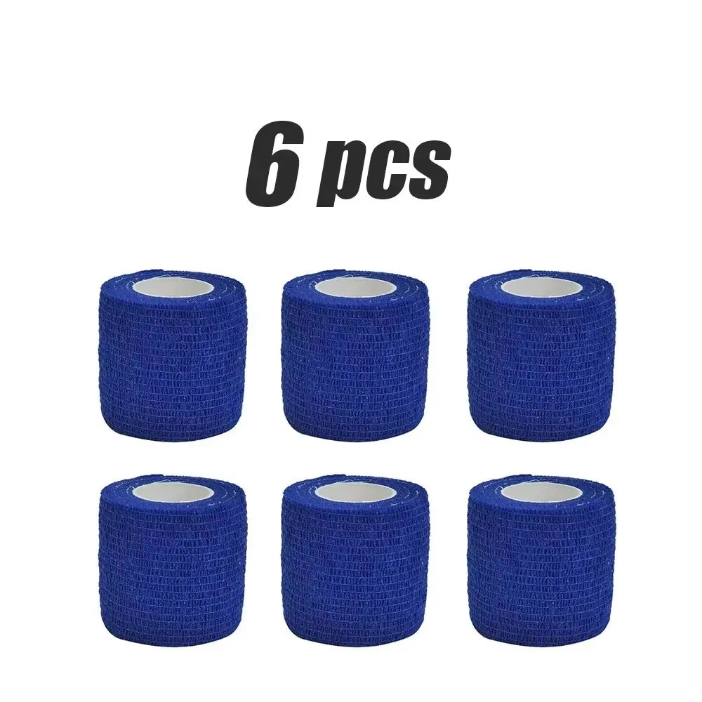 6pcs 5/7.5cm Hot SaleColorful Sport Self Adhesive Elastic Bandage Elastoplast For Knee Support Pads Finger Ankle Palm Shoulder Oasis Select 6pcs-Dark Blue 7.5cmx4.8m