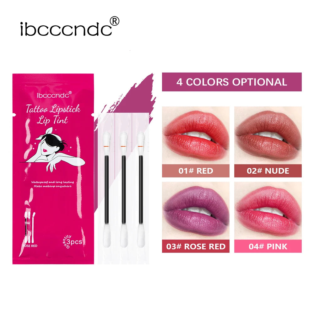 New Cotton Swab Lip Gloss Tattoo Lipstick Velvety Waterproof Matte Lip Gloss Portable Lip gloss Women Use Of Vacation Tourism Oasis Select