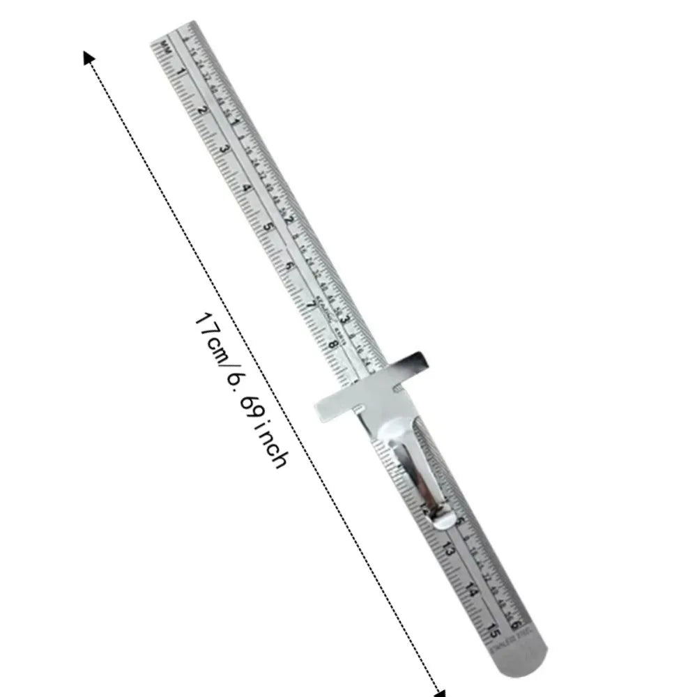 Detachable Clip Stainless Steel Ruler Engraved Scale Accurate Scale Measuring Gauge Stainless Steel Metric and Imperial Oasis Select