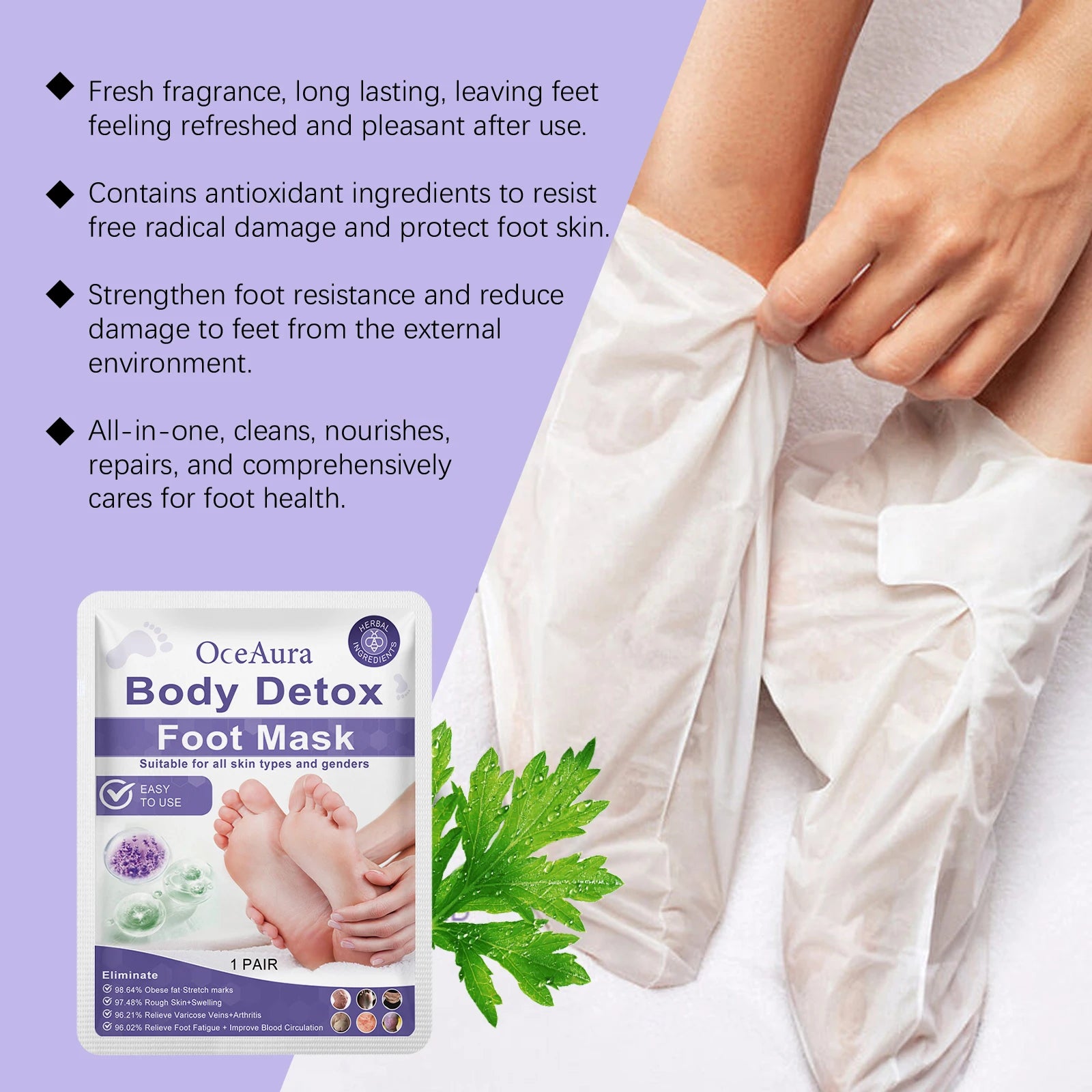 Exfoliating Foot Mask Remove Dead Skin Soften Calluses Anti Cracked Moisturizing Foot Care Foot Peel Mask Socks Foot Skin Care Oasis Select