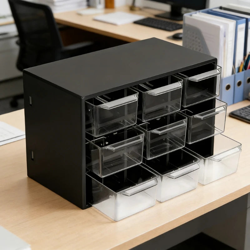 Dustproof Multi-Grid Desktop Drawer Organizer - Portable Storage Box for Jewelry, Cosmetics, Desk Drawer Organizer Box Oasis Select