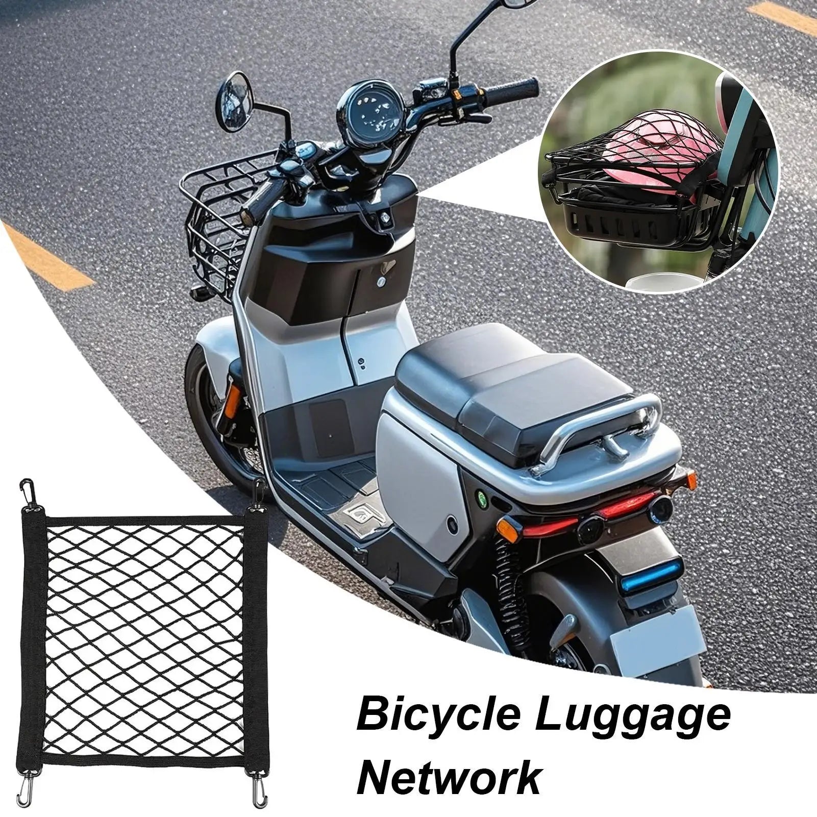 Motorcycle Cargo Net Elastic Double Layer Motorcycle Net For Helmet Storage Cargo Net With Hooks Luggage Storage Net Oasis Select