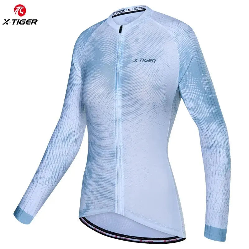 X-Tiger Woman's Cycling Jerseys Spring Long Sleeve Breathable Bike Clothes Maillot Ropa Ciclismo Hombre Bicycle Cycling Clothing Oasis Select XW-CY-30204 XXL