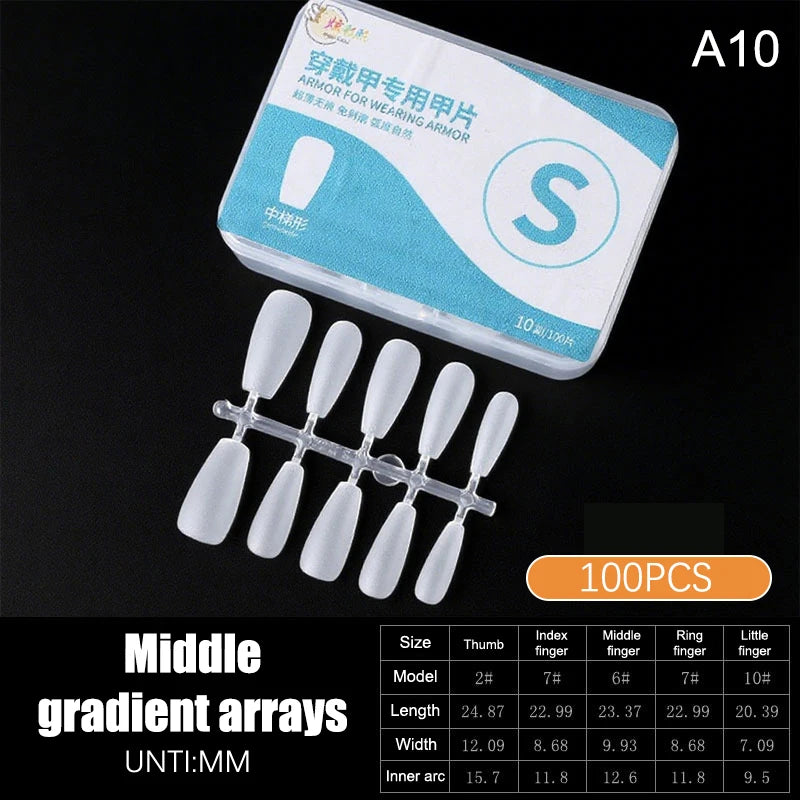 100pcs Press On Nail Tips Full Cover Ultra-Thin False Nails Patches Gel Nails Extension System Clear Fake Nails Art Accessories Oasis Select A11