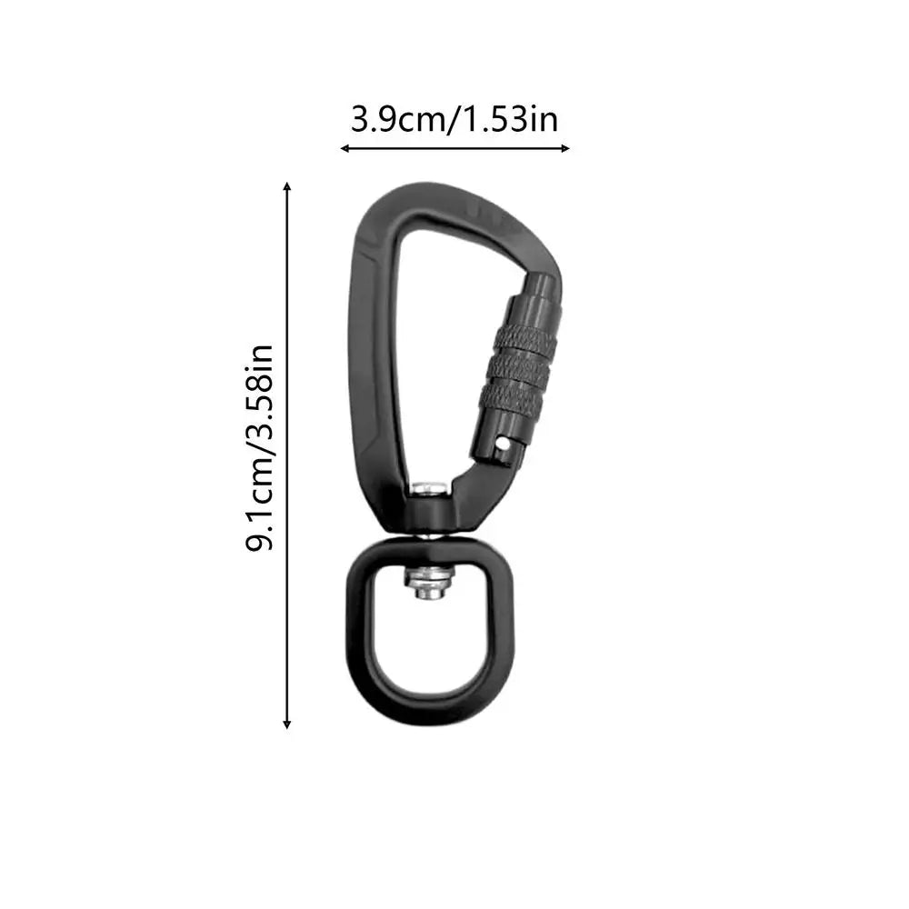 Aluminum Alloy Carabiner D-Ring Key Chain Clip Camping Keyring Hook Outdoor Travel Climbing Camping Backpacking Fishing Oasis Select Black 1PC
