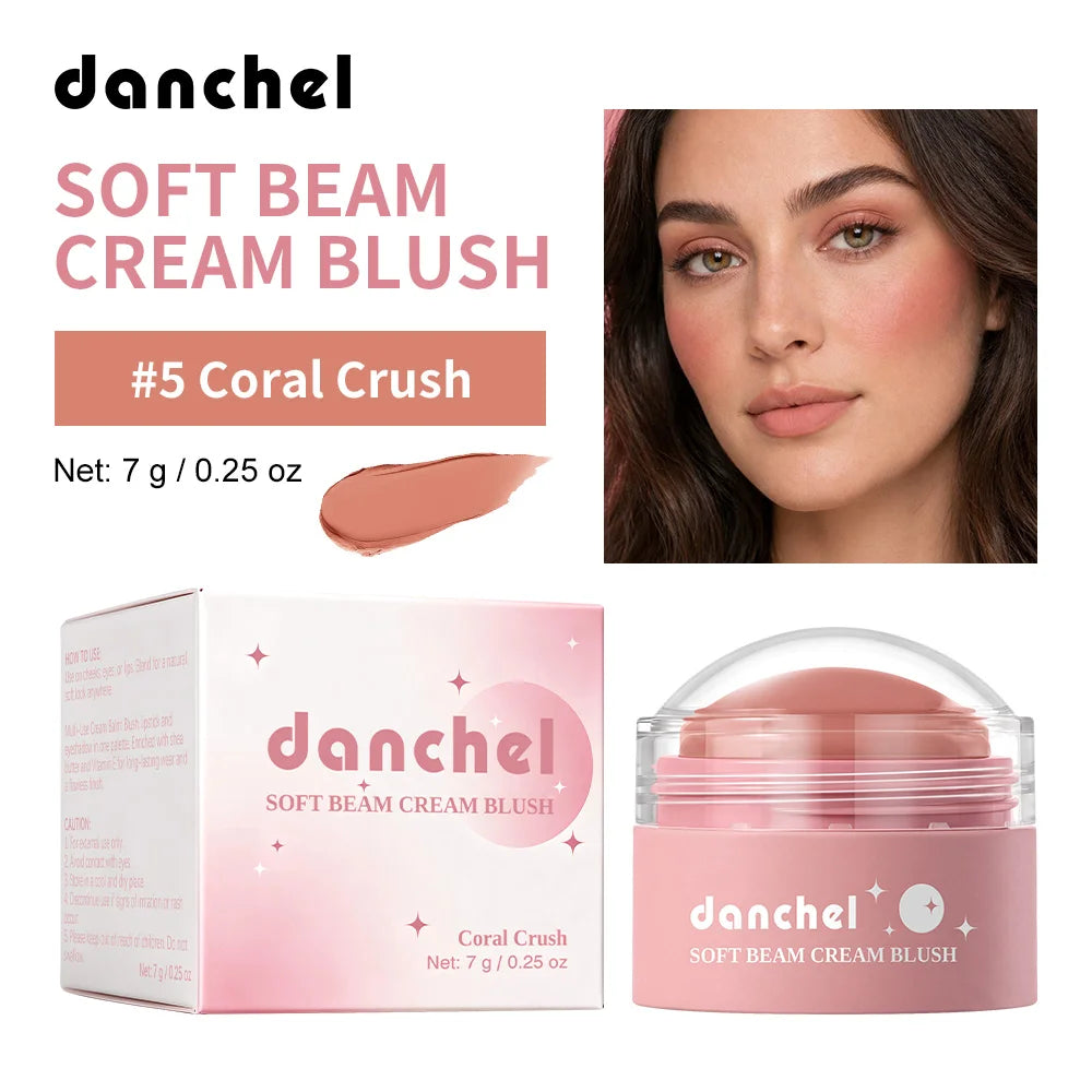 Soft Cream Blush Makeup Long-Wearing Smooth Creamy Texture Pigmented Multi-Use Blushes for Cheek Lips Eyes Cosmetics Natural Fin Oasis Select 5